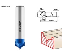 Фреза пазовая фасонная №4 10x8 мм, радиус 5 мм Зубр 28743-10-8