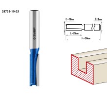 Фреза пазовая прямая 10x25 мм, хвостовик 8 мм Зубр 28753-10-25