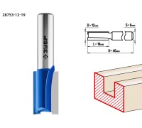 Фреза пазовая прямая 12x19 мм, хвостовик 8 мм Зубр 28753-12-19
