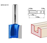 Фреза пазовая прямая 20x19 мм, хвостовик 8 мм Зубр 28753-20-19
