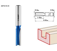 Фреза пазовая прямая 8x25 мм, хвостовик 8 мм Зубр 28753-8-25