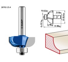 Фреза кромочная калевочная №2 25.4x10 мм, радиус 6.3 мм Зубр 28702-25.4