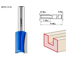 Фреза пазовая прямая 15x25 мм, хвостовик 8 мм Зубр 28753-15-25