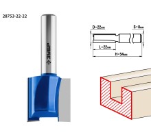 Фреза пазовая прямая 22x22 мм, хвостовик 8 мм Зубр 28753-22-22