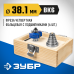 Фреза четвертная фальцевая с подшипниками 38.1x13 мм, хвостовик 12 мм Зубр 28759-38.1-H6
