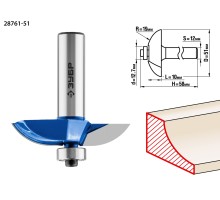 Фреза фигирейная №2 51x10 мм, радиус 19 мм Зубр 28761-51