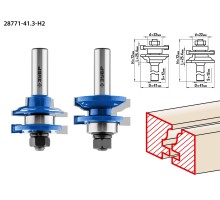 Набор фрез рамочных №1 41.3x23 мм, хвостовик 12 мм Зубр 28771-41.3-H2