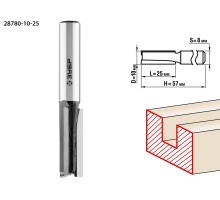 Фреза пазовая прямая 10x25 мм, хвостовик 8 мм Зубр 28780-10-25
