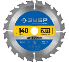 Диск пильный по дереву Оптима 140x20 мм, 20T Зубр 36903-140-20-20_z01
