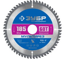 Диск пильный по алюминию Мультирез 185x30 мм, 60Т Зубр 36907-185-30-60_z01