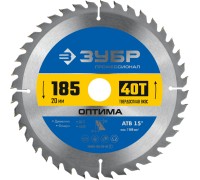 Диск пильный по дереву Оптима 185x20 мм, 40Т Зубр 36903-185-20-40_z01
