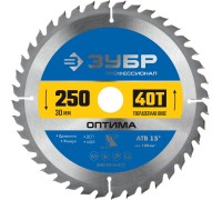 Диск пильный по дереву Оптима 250x30 мм, 40Т Зубр 36903-250-30-40_z01
