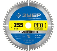 Диск пильный по дереву Чисторез 255x30 мм, 60Т Зубр 36905-255-30-60_z01