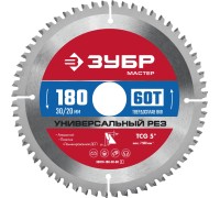 Диск пильный по алюминию Универсальный рез 180x30/20 мм, 60Т Зубр 36916-180-30-60_z01