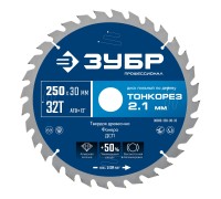 Диск пильный по дереву Тонкорез 250х30x2.1 мм, 32Т Зубр 36933-250-30-32