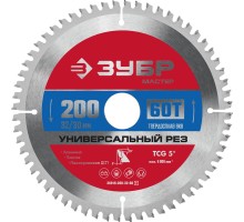 Пильный диск по алюминию Универсальный рез, 200x32/30 мм, 60Т Зубр 36916-200-32-60_z01