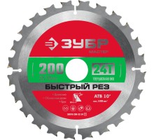Диск пильный по дереву Быстрый рез 200x32/30 мм, 24Т Зубр 36910-200-32-24_z01