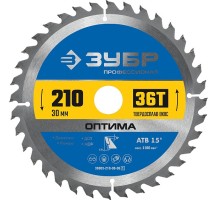 Диск пильный по дереву Оптима 210x30 мм, 36Т Зубр 36903-210-30-36_z01