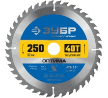Диск пильный по дереву Оптима 250x32 мм, 40Т Зубр 36903-250-32-40_z01