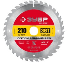 Диск пильный по дереву Оптимальный рез 200x32/30 мм, 36T Зубр 36912-210-32-36_z01
