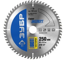 Диск пильный по дереву Чисторез 250x32 мм, 60Т Зубр 36905-250-32-60