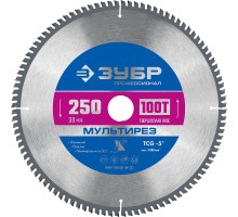 Диск пильный по алюминию Мультирез 250x30 мм, 100Т Зубр 36907-250-30-100_z01