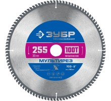 Диск пильный по алюминию Мультирез 255x30 мм, 100Т Зубр 36907-255-30-100_z01