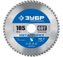Диск пильный по металлу и металлопрофилю Металлорез 185x30 мм, 60Т Зубр 36932-185-30-60