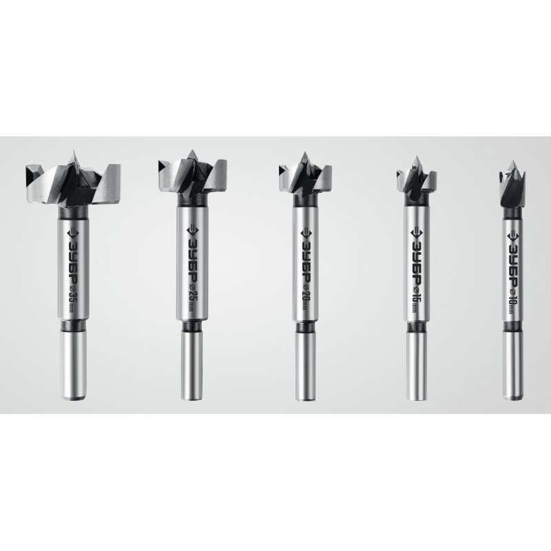 Набор сверл Форстнера по дереву фанере ДСП Форстнер 5 шт: 10-15-20-25-35 мм Зубр 2994-H5_z01