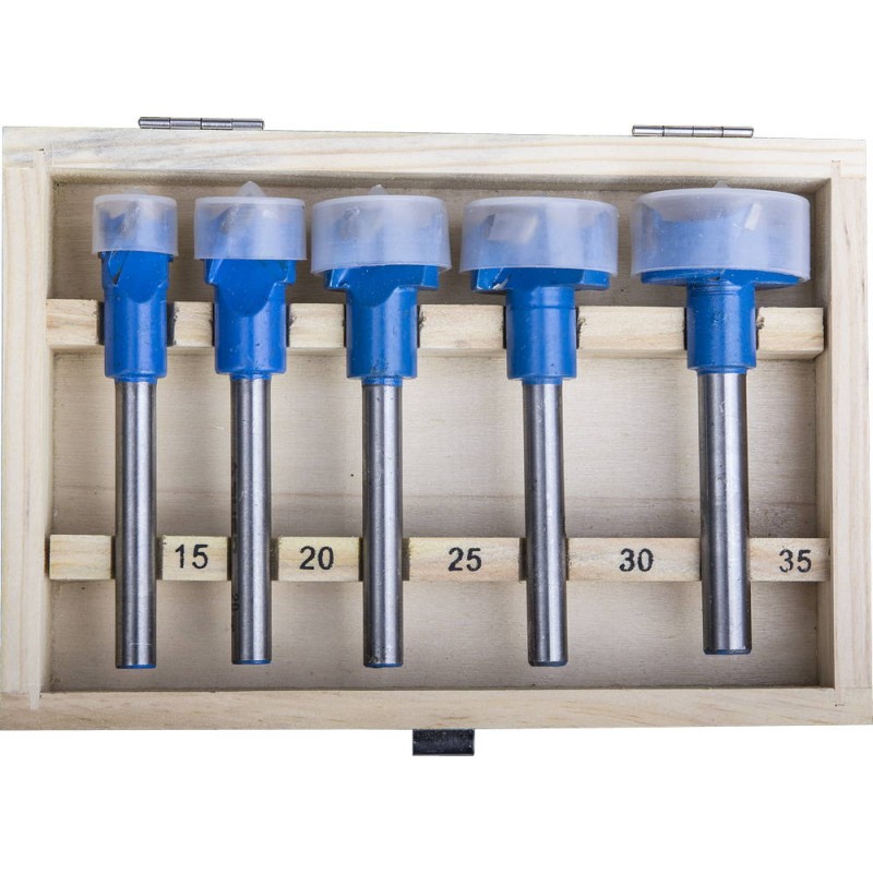 Набор композитных сверл форстнера 5 шт: 15-20-25-30-35 мм, твердосплавные резцы Зубр 29945-H5