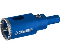Алмазная коронка АГК, d 24 мм (центр. сверло, трехгр. хвост, Р60) Зубр 29850-24