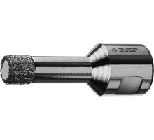 Вакуумная алмазная коронка АВК, d 12 мм (М14, 15 мм кромка) Зубр 29865-12-M14