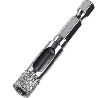 Вакуумное алмазное трубчатое сверло АВК, d 10 мм (HEX 1/4″, 15 мм кромка) Зубр 29865-10