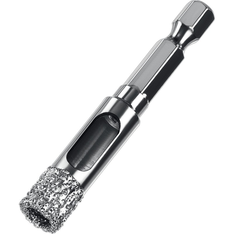 Вакуумное алмазное трубчатое сверло АВК, d 10 мм (HEX 1/4″, 15 мм кромка) Зубр 29865-10
