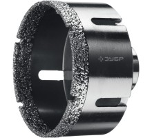 Вакуумная алмазная коронка АВК, d 80 мм (М14, 15 мм кромка) Зубр 29865-80