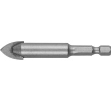 Сверло по стеклу и кафелю 14 мм, 2х кромка, HEX 1/4 Зубр 29840-14