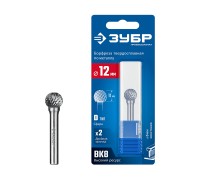 Твердосплавная борфреза 12х11 мм, тип D (сфера), хв-к 6 мм Зубр 28803-12-11