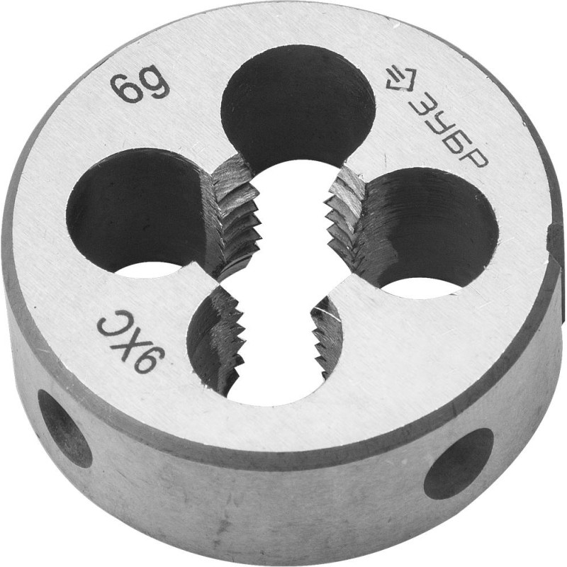 Плашка круглая ручная М10x1.5 мм сталь 9ХС Зубр 4-28022-10-1.5 Плашка круглая ручная М10x1.5 мм сталь 9ХС Зубр 4-28022-10-1.5