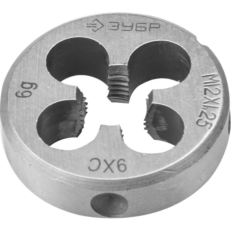 Плашка круглая ручная М12x1.25 мм сталь 9ХС Зубр 4-28022-12-1.25 Плашка круглая ручная М12x1.25 мм сталь 9ХС Зубр 4-28022-12-1.25