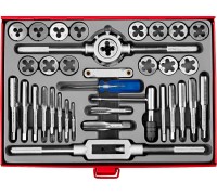 Набор метчиков и плашек 35 предм., сталь 9ХС Зубр 28117-H35_z01