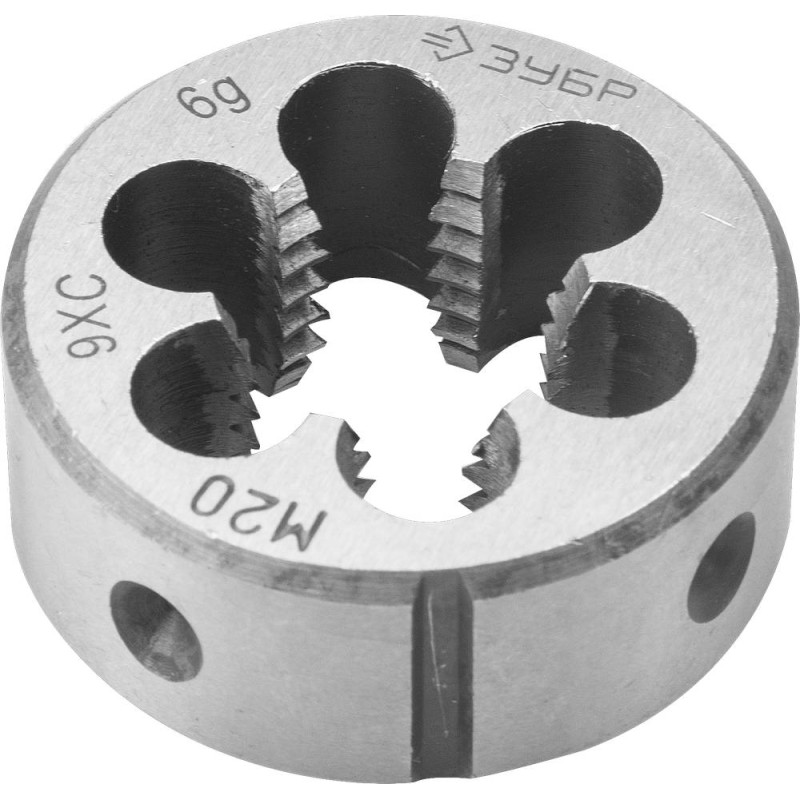Плашка круглая ручная М20x1.5 мм сталь 9ХС Зубр 4-28022-20-1.5 Плашка круглая ручная М20x1.5 мм сталь 9ХС Зубр 4-28022-20-1.5