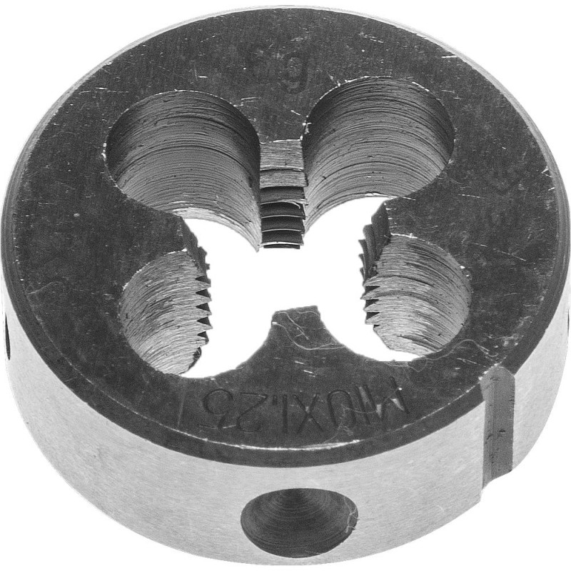 Плашка круглая ручная М10x1.25 мм сталь 9ХС Зубр 4-28022-10-1.25