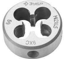 Плашка круглая ручная М12x1.5 мм сталь 9ХС Зубр 4-28022-12-1.5