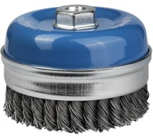 Чашечная щетка-крацовка для УШМ 100 мм стальная проволока 0.5 мм Зубр 3527-100_z01