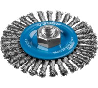 Щетка дисковая для УШМ 100 мм, жгутированная стальная проволока 0.5 мм Зубр 35192-100_z02