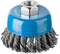 Чашечная щетка-крацовка для УШМ 80 мм стальная проволока 0.8 мм Зубр 35277-080_z02