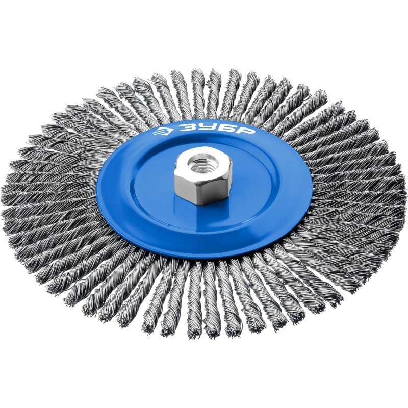 Щетка дисковая для УШМ 200 мм, жгутированная стальная проволока 0.5 мм Зубр 35192-200_z02