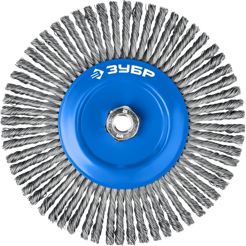 Щетка дисковая для УШМ 200 мм, жгутированная стальная проволока 0.5 мм Зубр 35192-200_z02