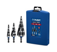 Набор ступенчатых сверл BLACK FORCE 3 шт., 4-32мм, винтовая проточка Зубр 29671-4-32-H3