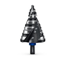 Сверло ступенчатое BLACK FORCE 6-52 мм, 12 ступеней, винтовая проточка Зубр 29671-6-52-12